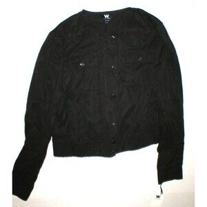 Womens 6 W Worth New York Sueded Twill Jacket NWT $298 Dark Brown Crop Cargo